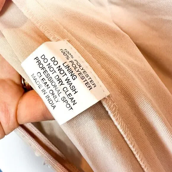 Mac Duggal Embellished Blush Pink Wrap Over Sleeve A-line Gown Dress Size 12 - Picture 12 of 16